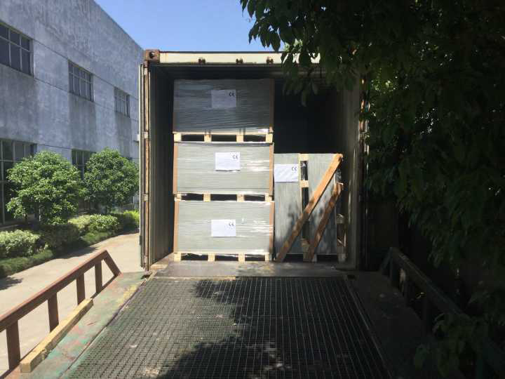 We load goods and export fiber cement board to Sweden