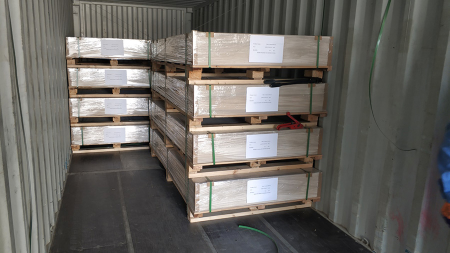 We load goods and export fiber cement board to United States