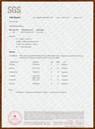 SGS wall panel no asbestos